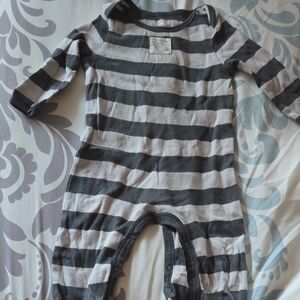 Burt's Bees Baby Gray Striped Footie